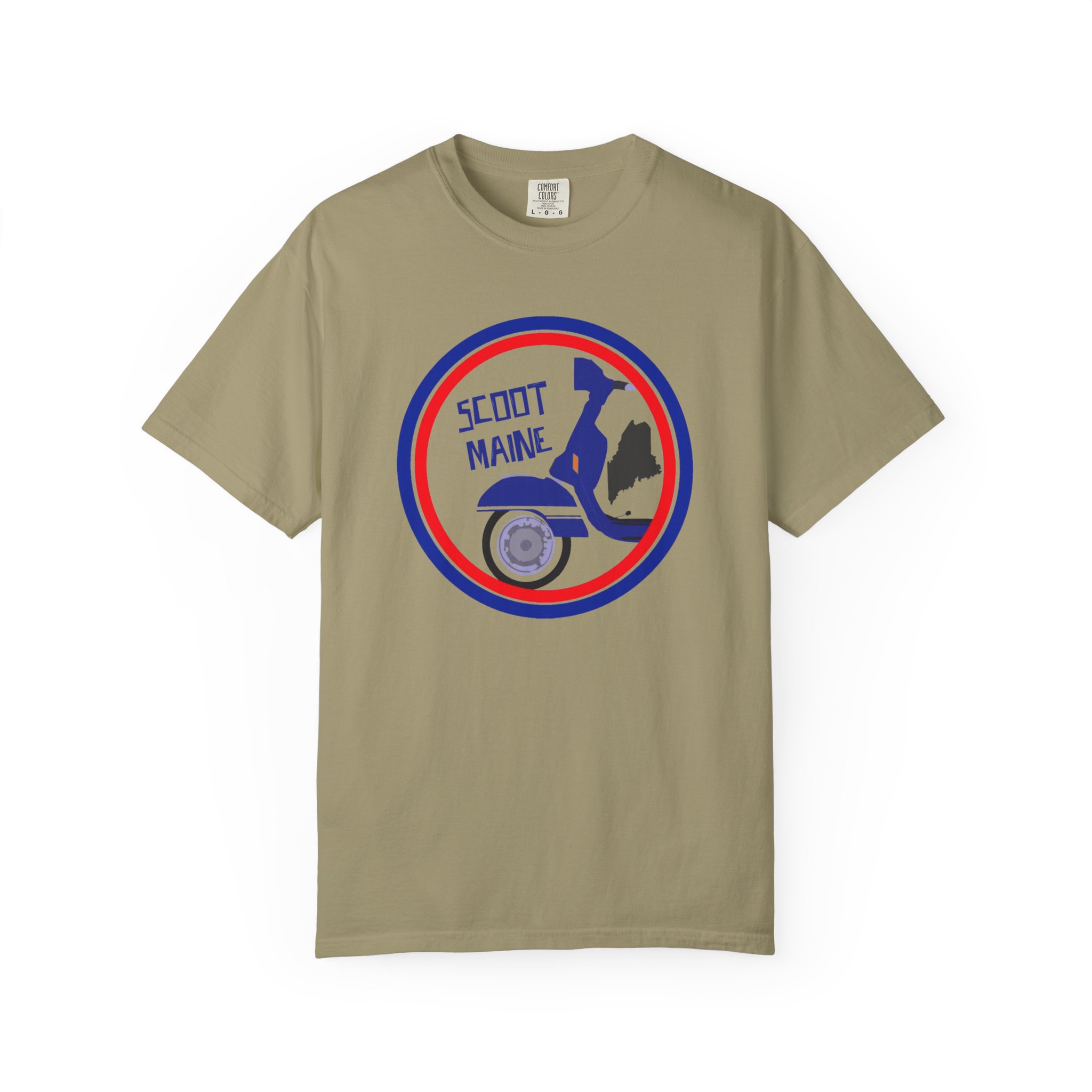 Scoot Maine T-Shirt — Retro Scooter Maine Silhouette Tee - Image 9