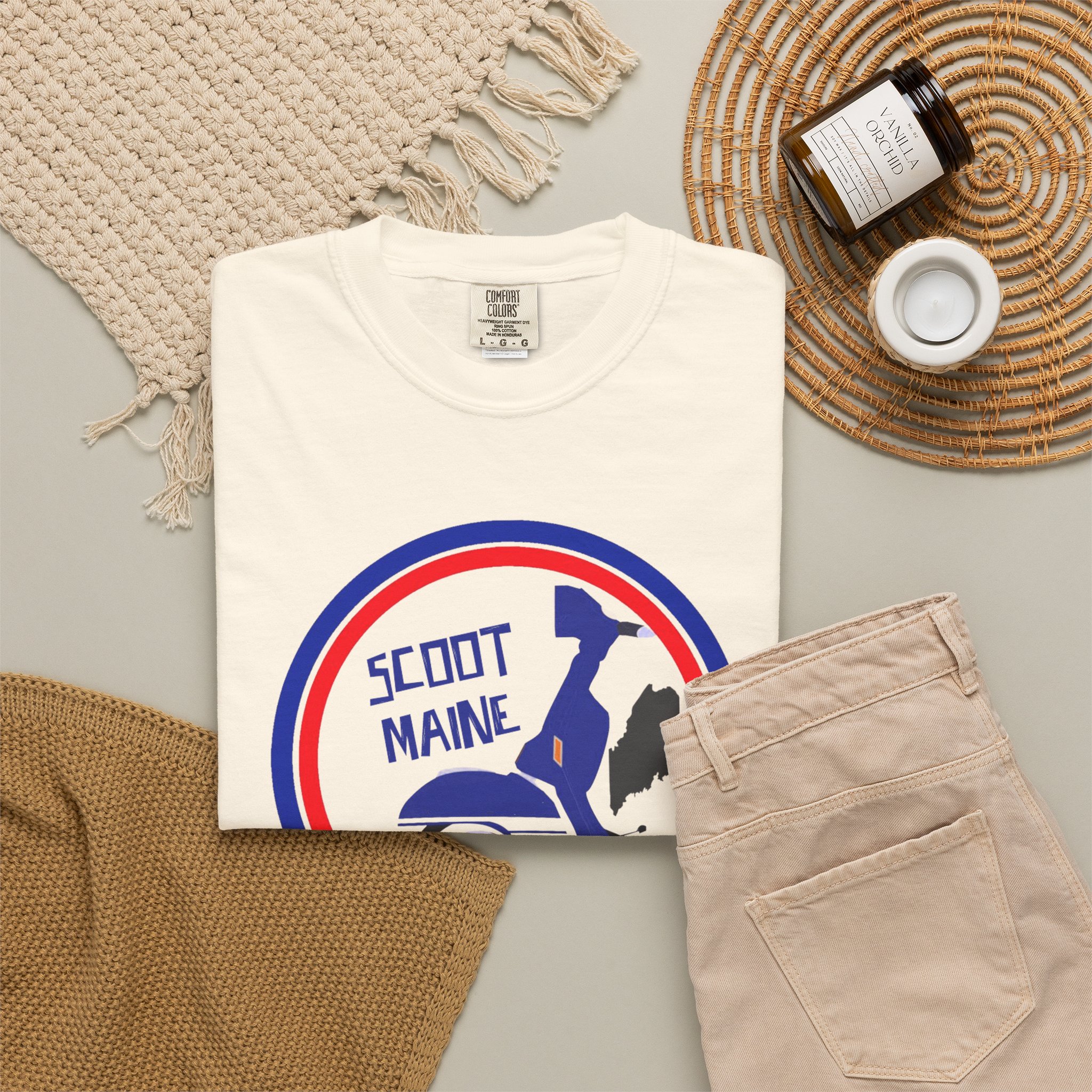 Scoot Maine T-Shirt — Retro Scooter Maine Silhouette Tee - Image 8