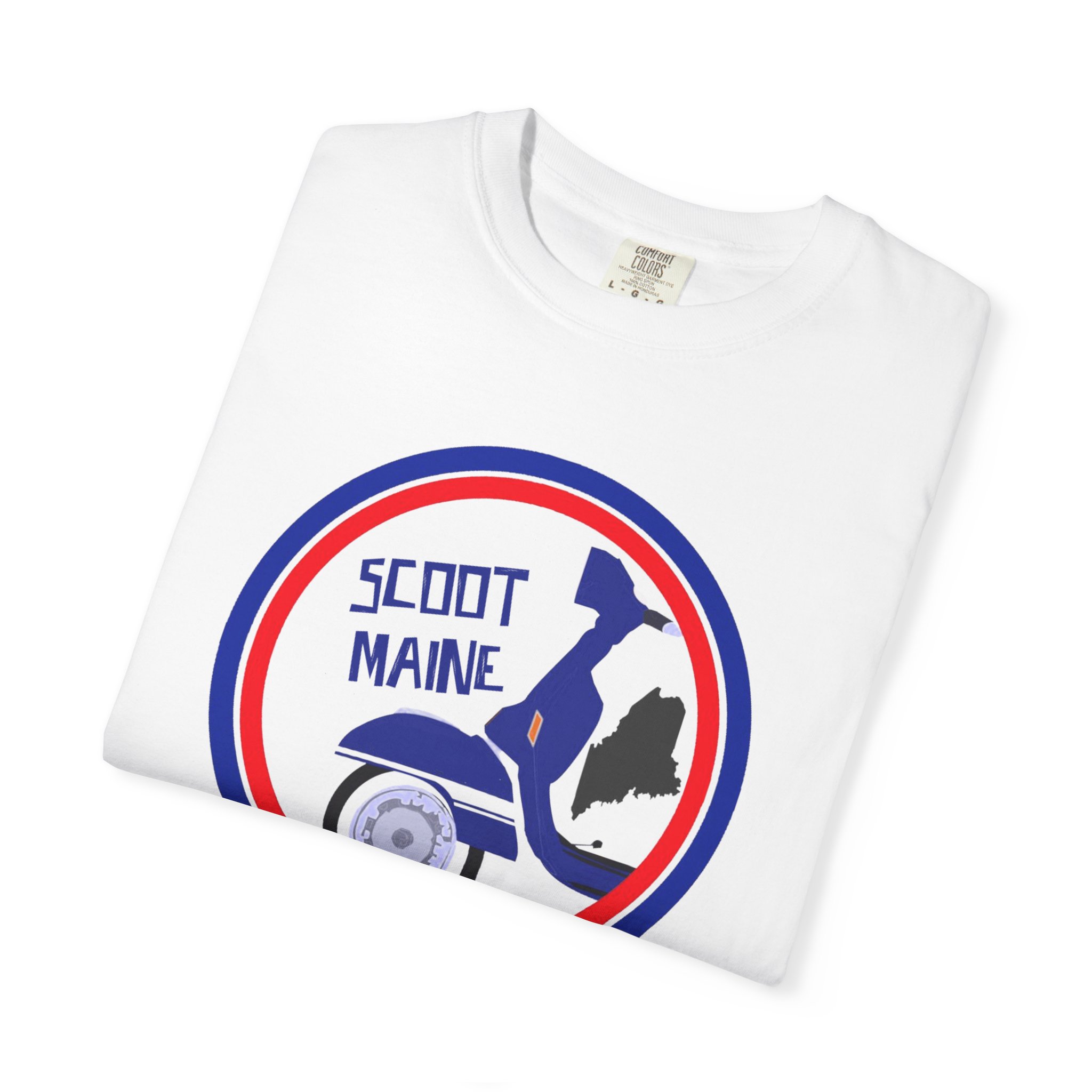 Scoot Maine T-Shirt — Retro Scooter Maine Silhouette Tee - Image 3