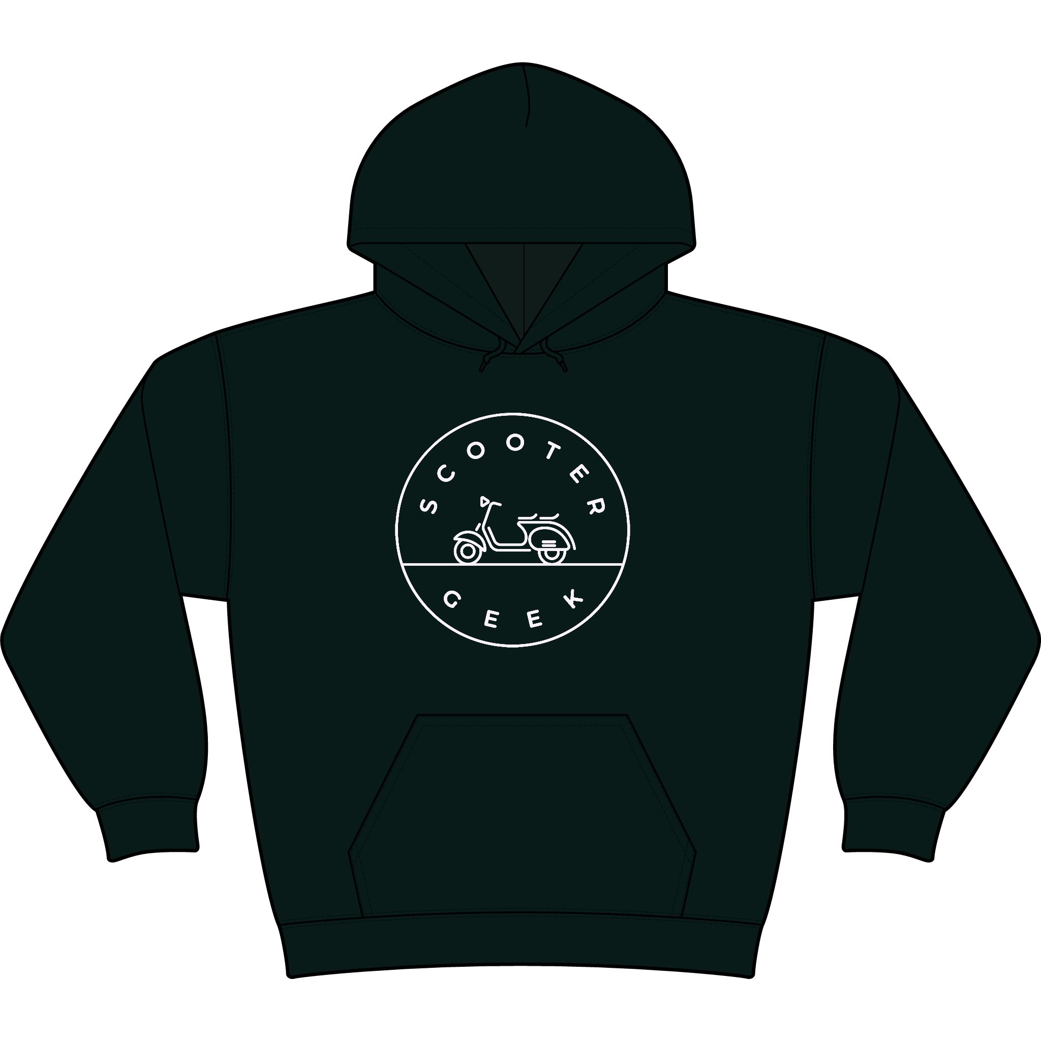 Scooter Geek Hoodie - Vintage Vespa Circle Logo Pullover - Image 5