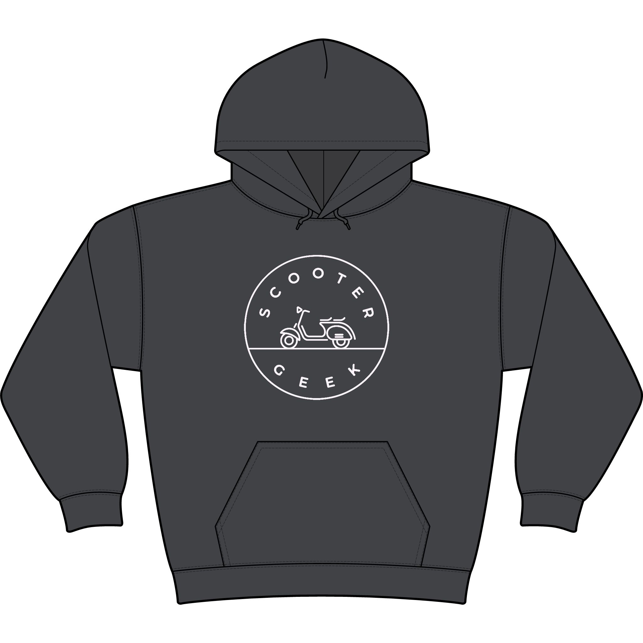Scooter Geek Hoodie - Vintage Vespa Circle Logo Pullover - Image 9