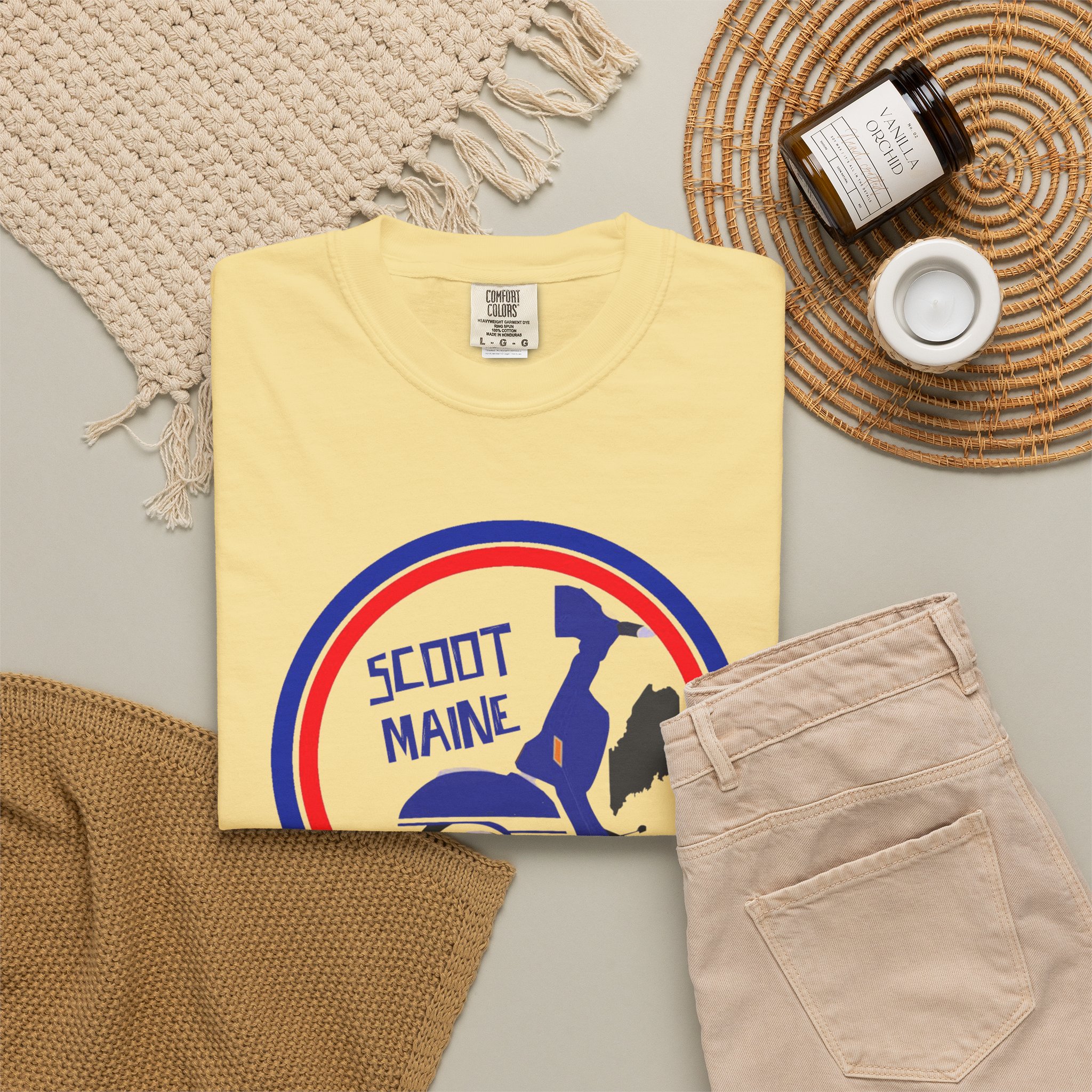 Scoot Maine T-Shirt — Retro Scooter Maine Silhouette Tee - Image 16