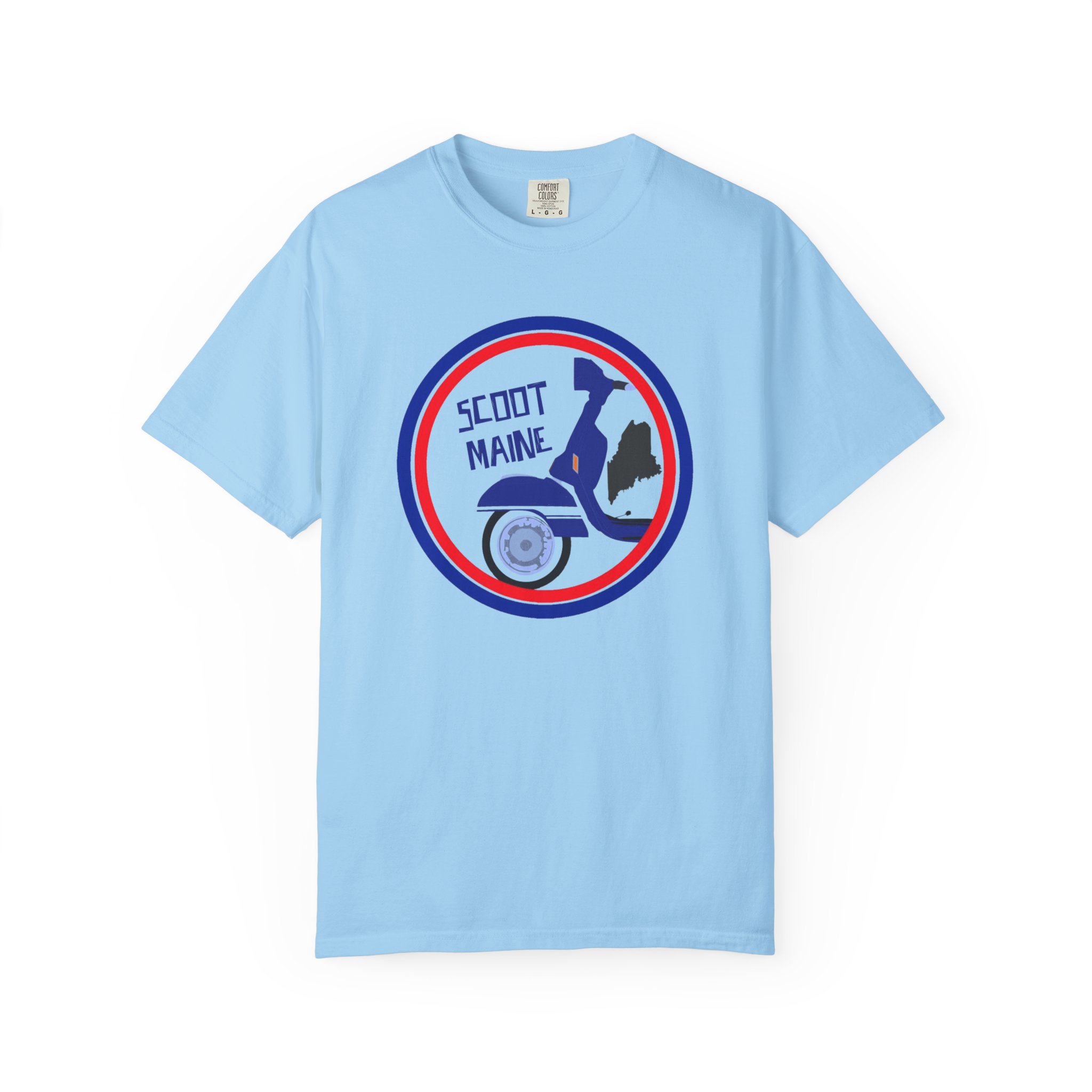 Scoot Maine T-Shirt — Retro Scooter Maine Silhouette Tee - Image 25
