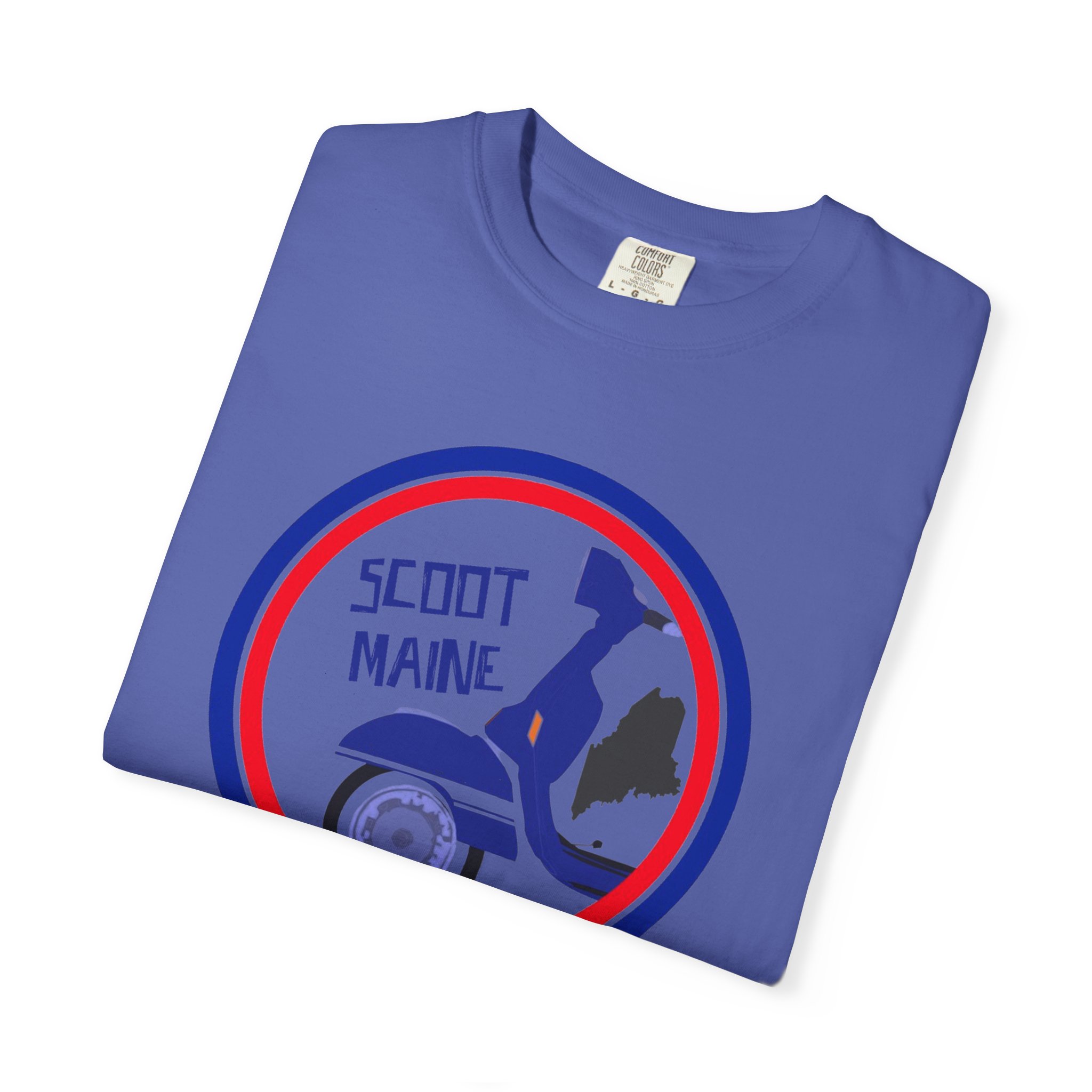 Scoot Maine T-Shirt — Retro Scooter Maine Silhouette Tee - Image 31