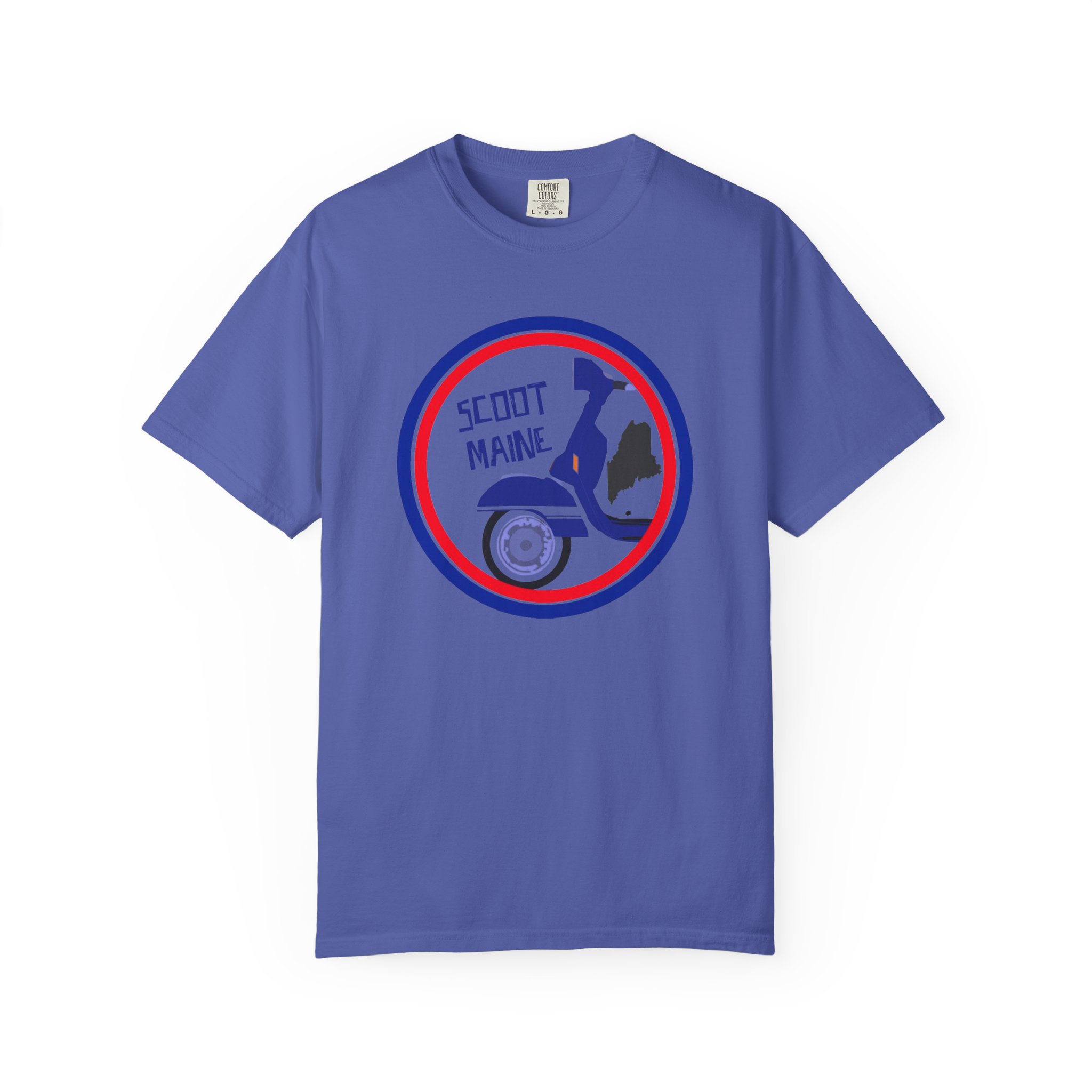 Scoot Maine T-Shirt — Retro Scooter Maine Silhouette Tee - Image 29