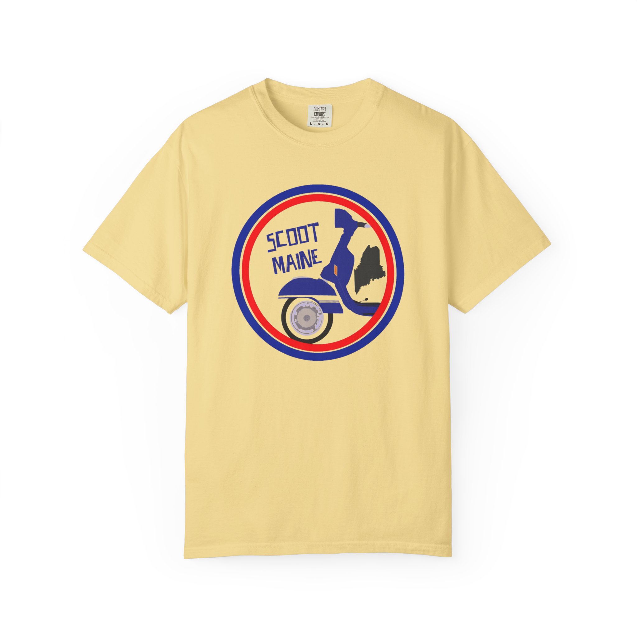 Scoot Maine T-Shirt — Retro Scooter Maine Silhouette Tee - Image 13