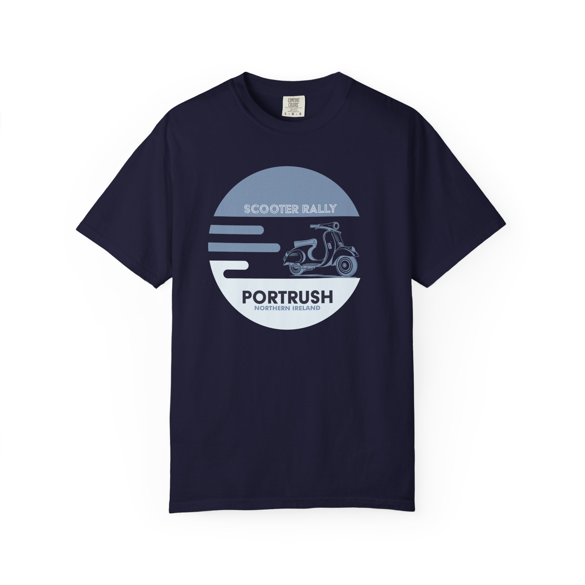 Portrush Scooter Rally T‑Shirt – Vintage Coastal Vespa Tee - Image 5