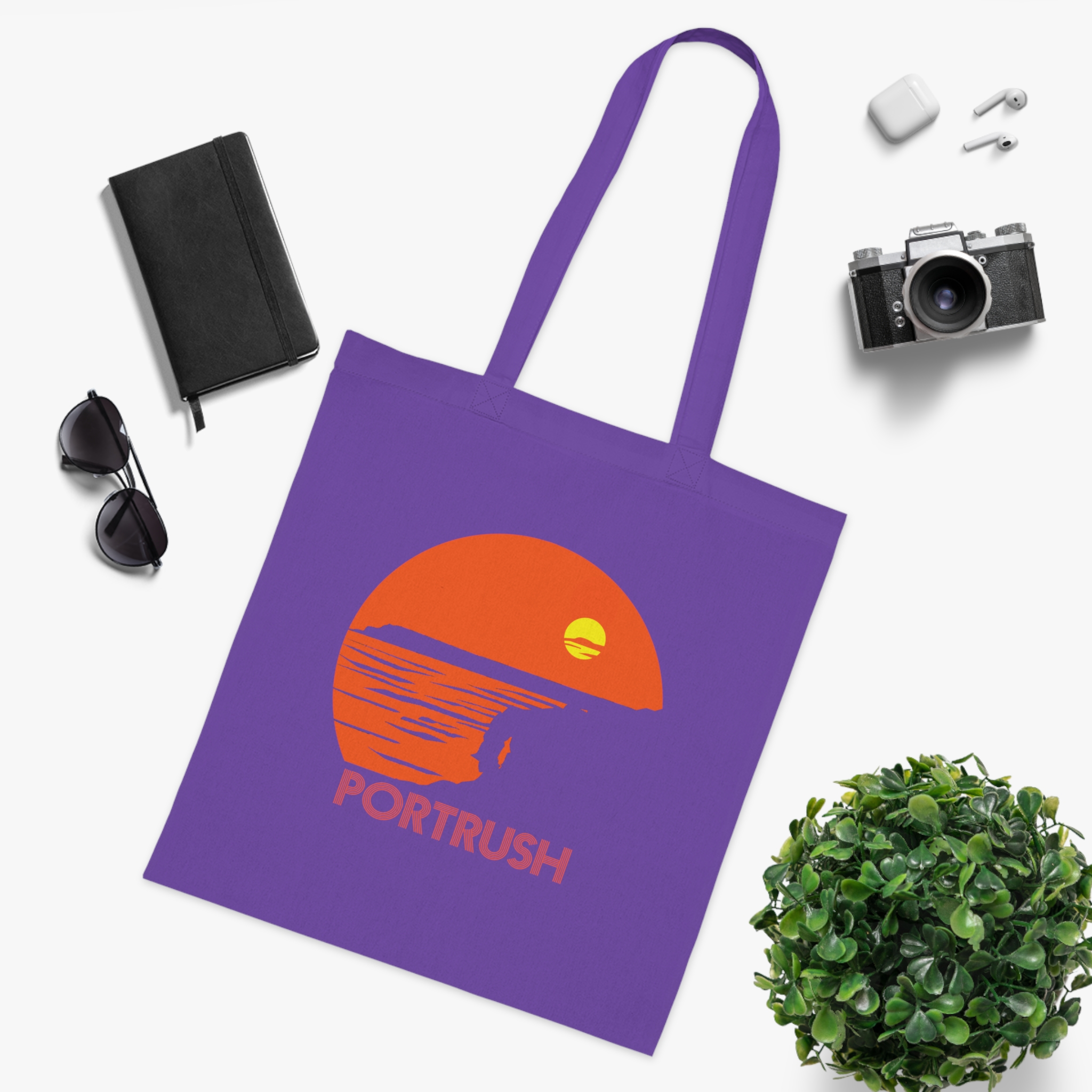 Portrush Sunrise Cotton Tote — Beach Sunset Graphic Tote Bag - Image 22