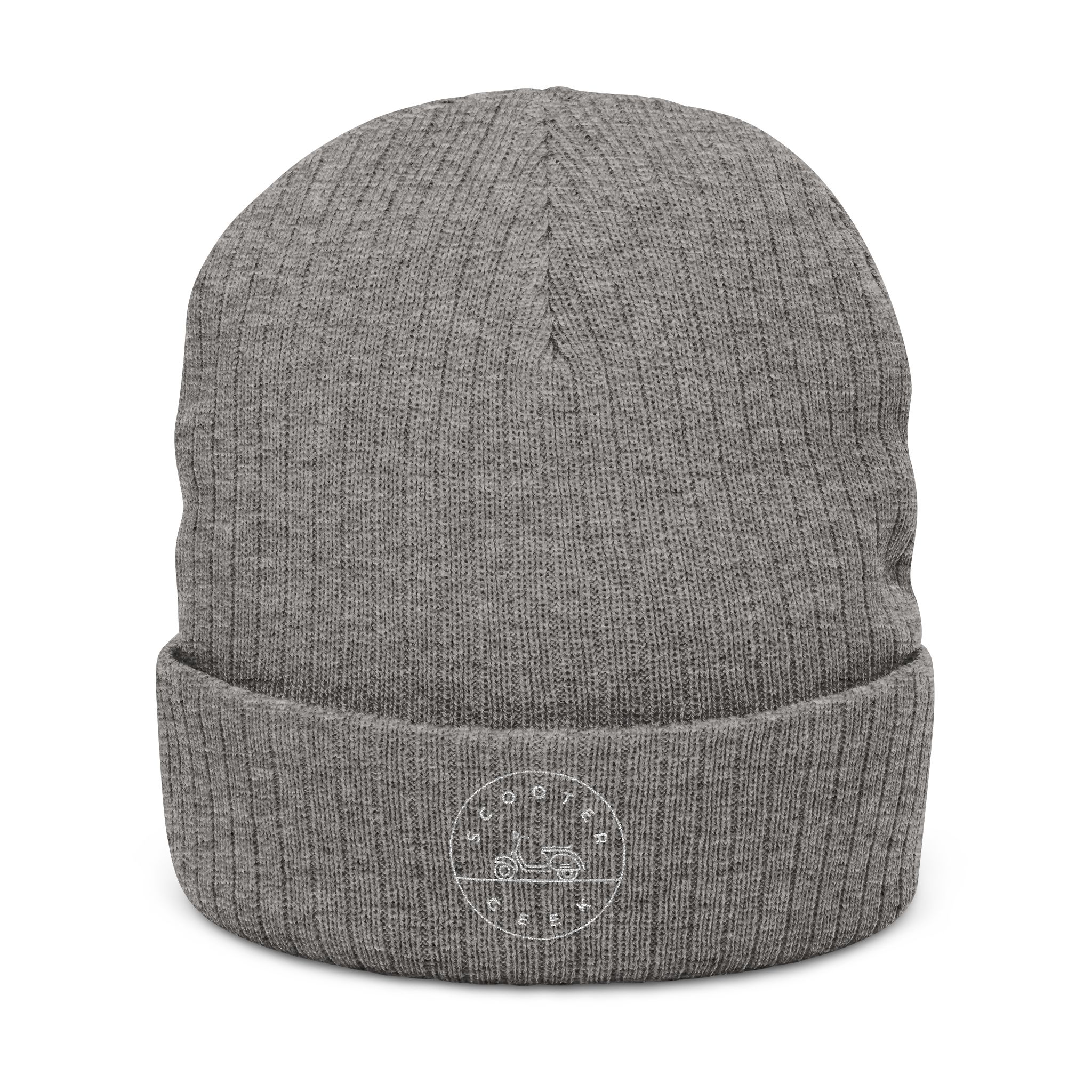 Embroidered 'Coastal Vibes' Ribbed Knit Beanie — Cozy Black Winter Hat - Image 3