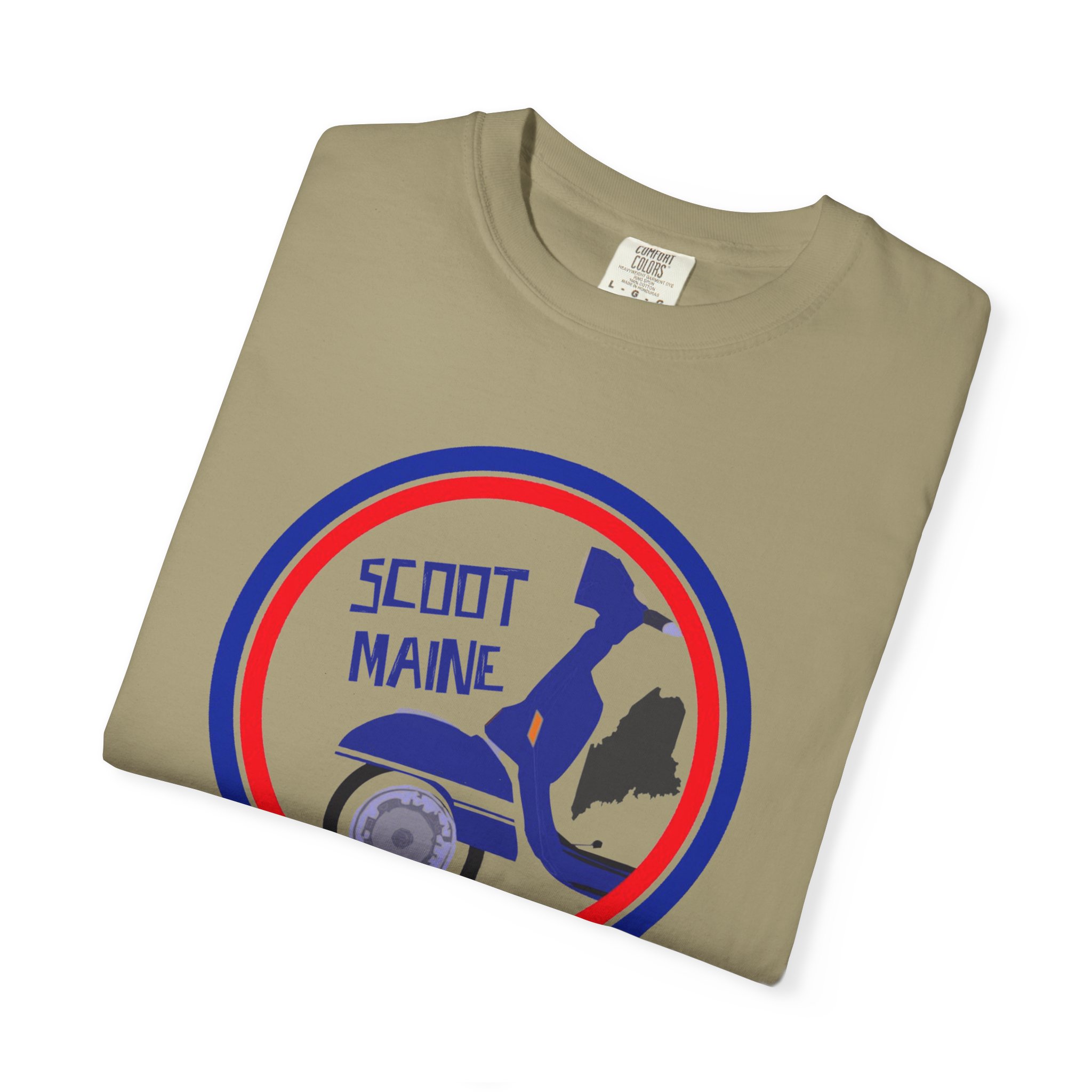 Scoot Maine T-Shirt — Retro Scooter Maine Silhouette Tee - Image 11