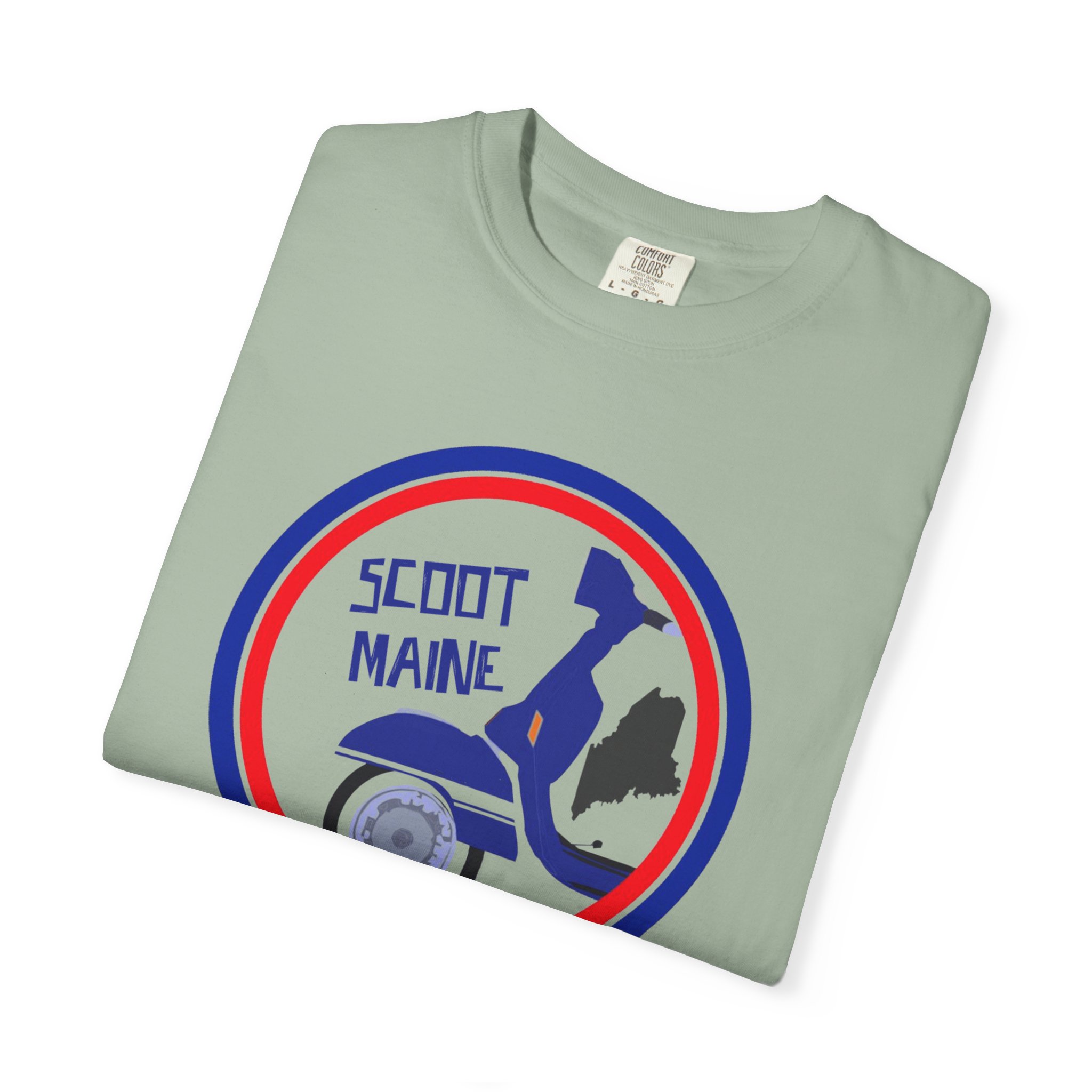 Scoot Maine T-Shirt — Retro Scooter Maine Silhouette Tee - Image 19