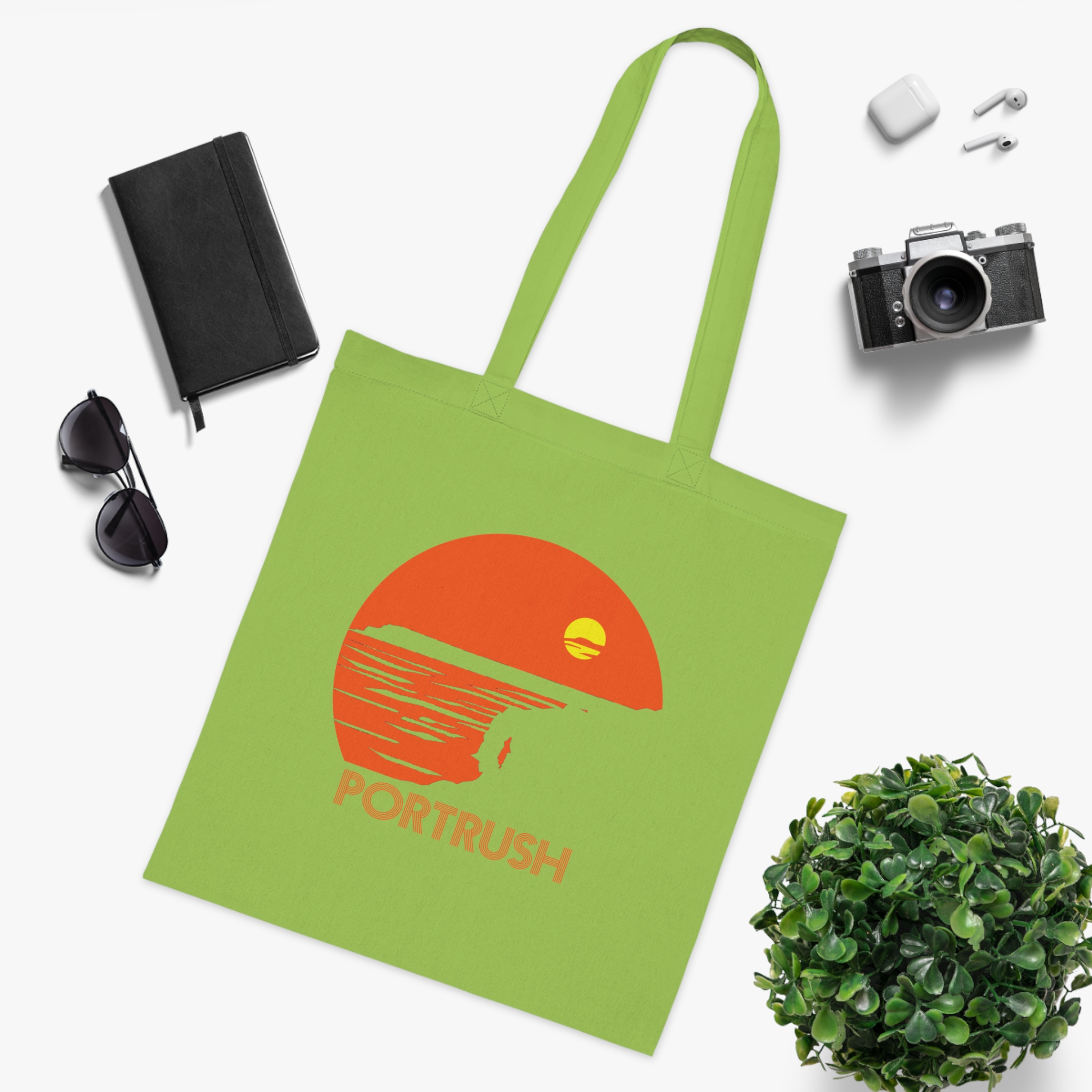 Portrush Sunrise Cotton Tote — Beach Sunset Graphic Tote Bag - Image 6