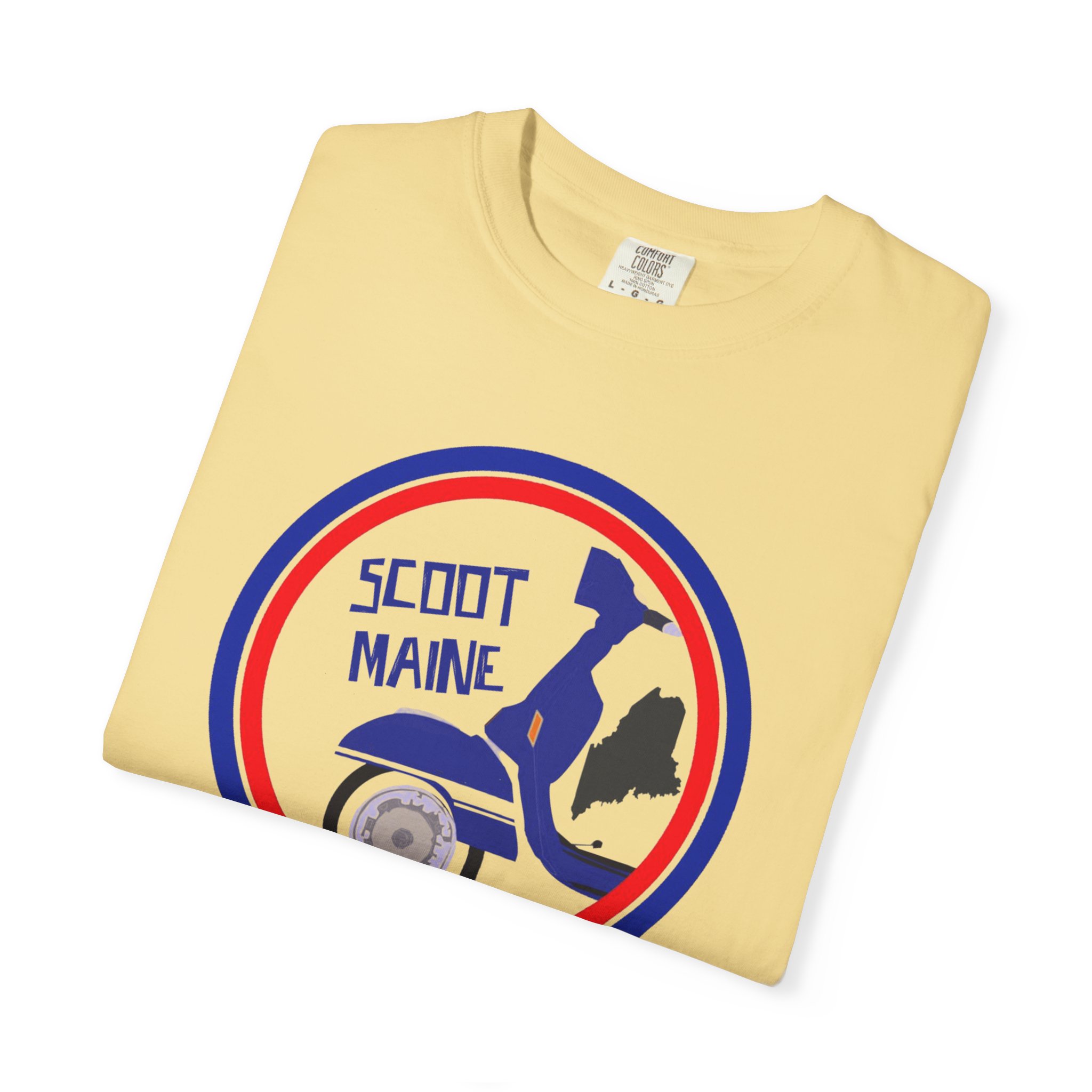 Scoot Maine T-Shirt — Retro Scooter Maine Silhouette Tee - Image 15