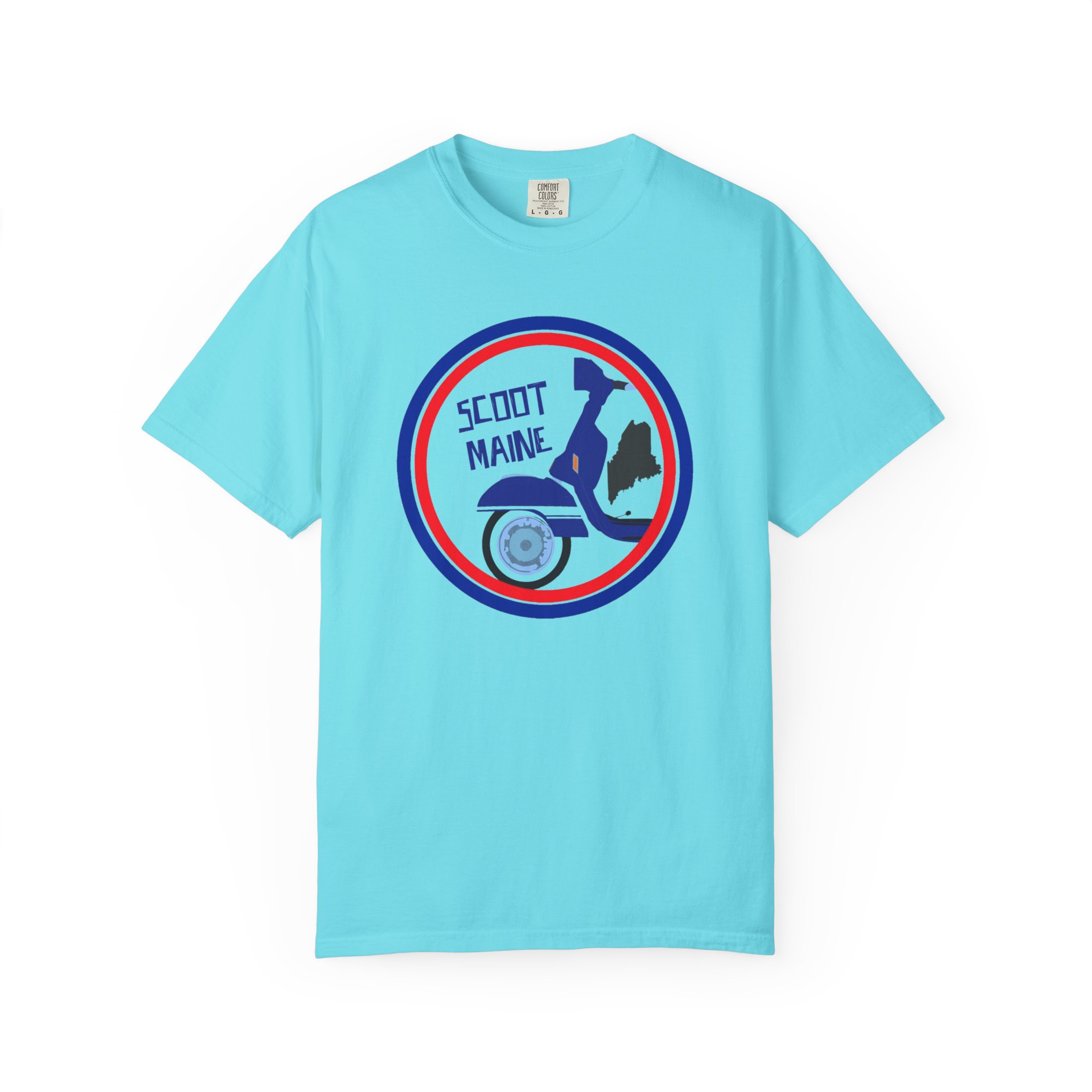 Scoot Maine T-Shirt — Retro Scooter Maine Silhouette Tee - Image 21