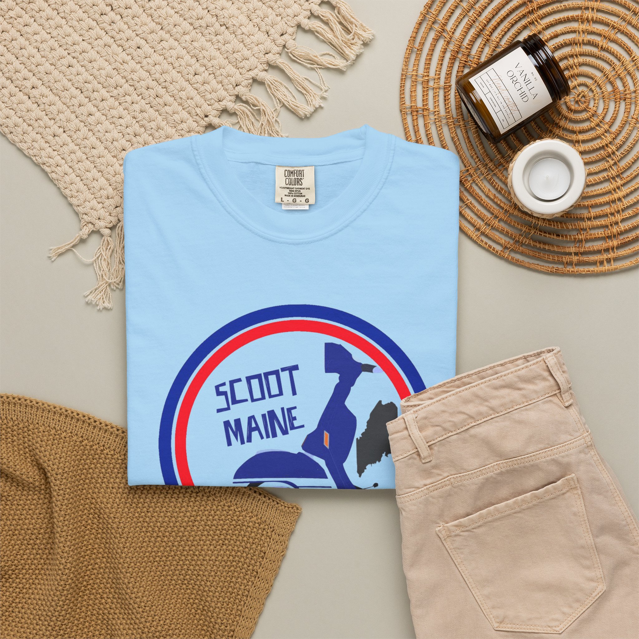Scoot Maine T-Shirt — Retro Scooter Maine Silhouette Tee - Image 28
