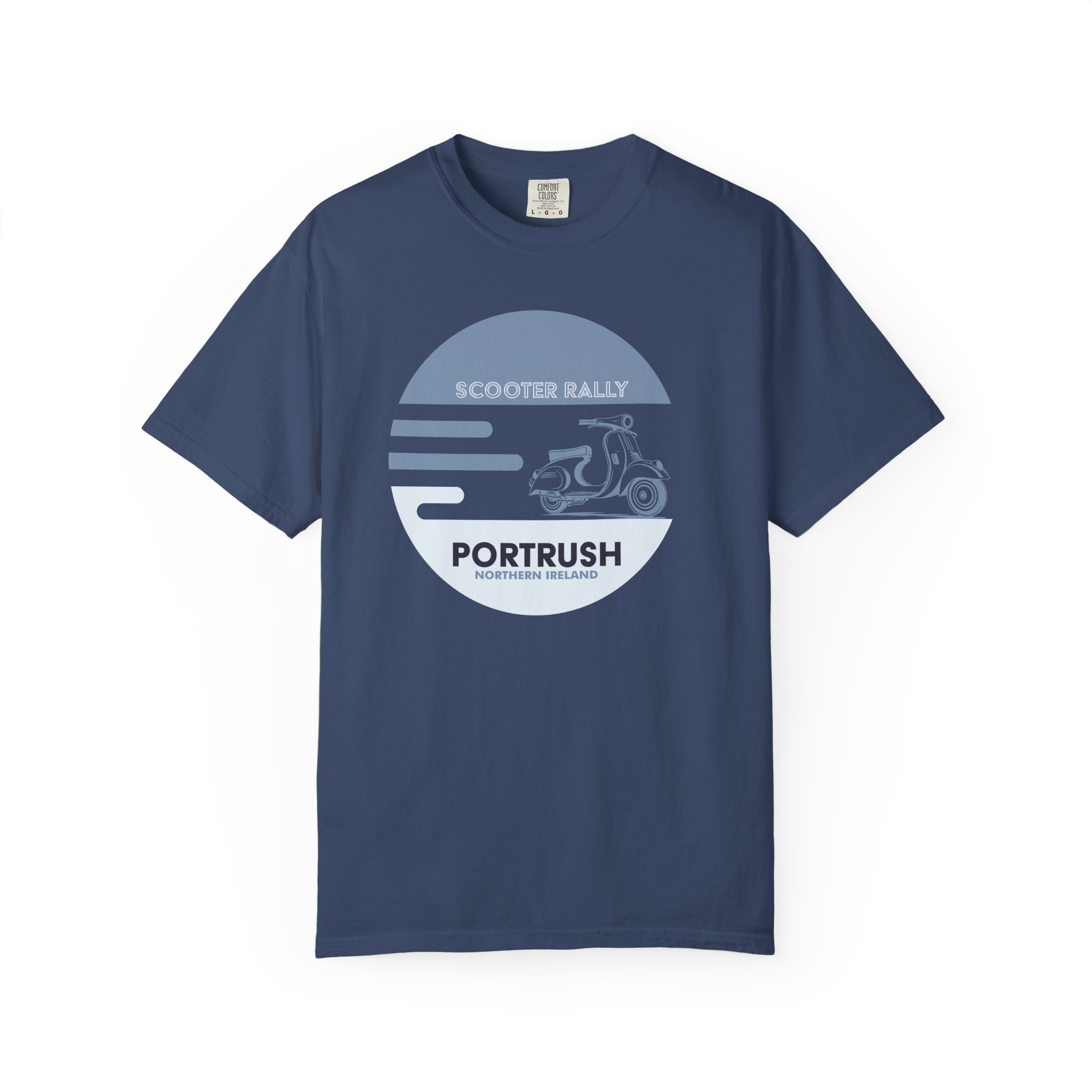 Portrush Scooter Rally T‑Shirt – Vintage Coastal Vespa Tee - Image 9