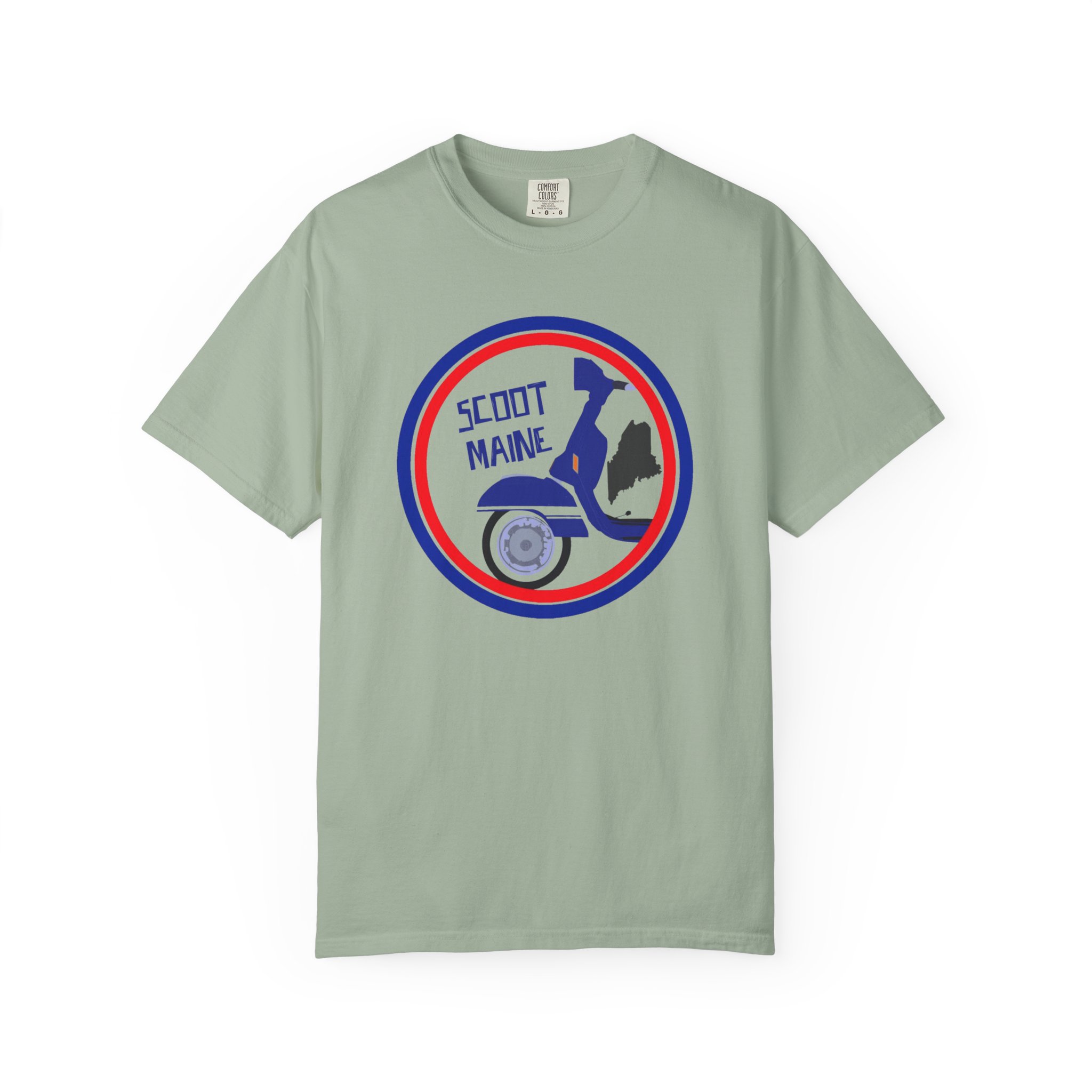 Scoot Maine T-Shirt — Retro Scooter Maine Silhouette Tee - Image 17
