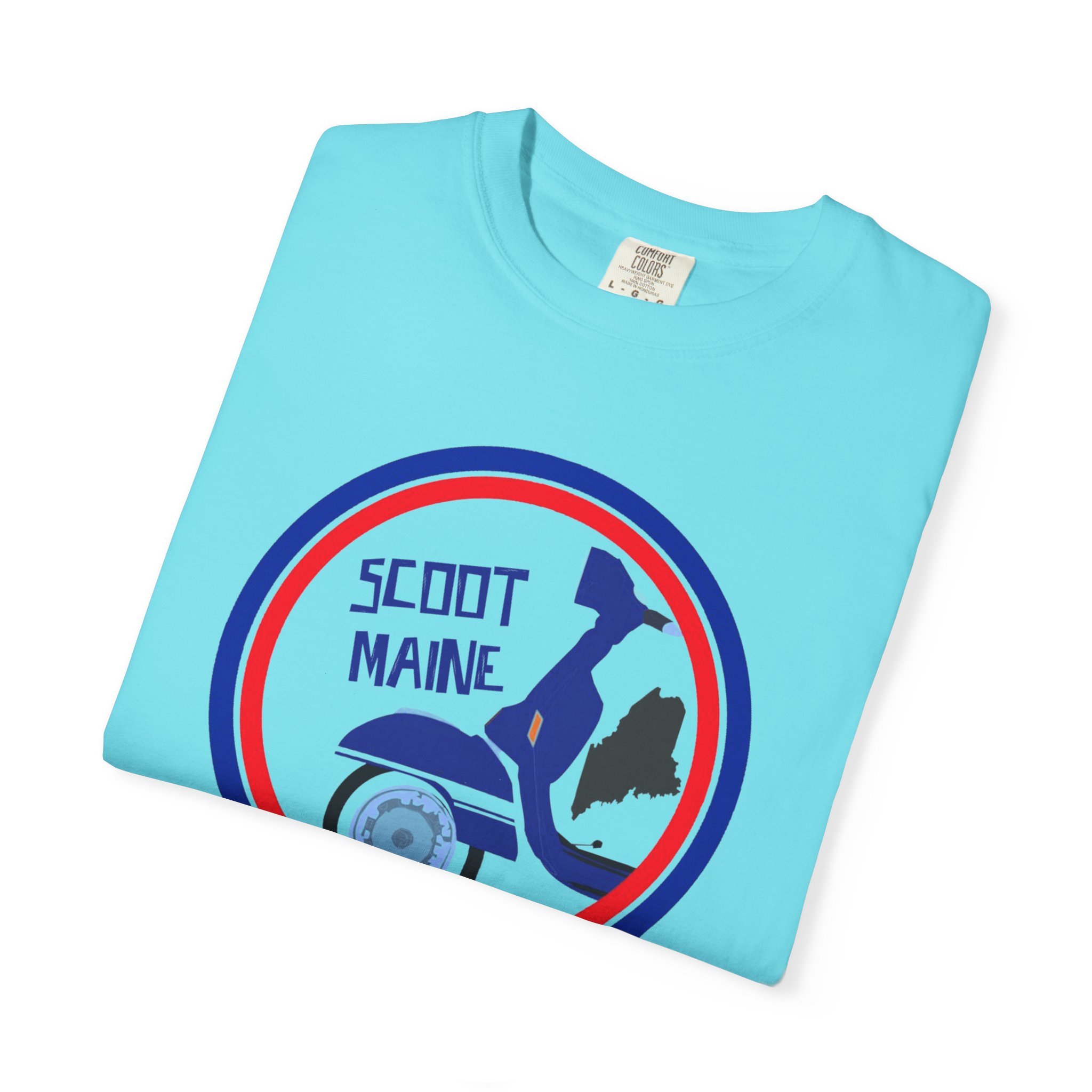Scoot Maine T-Shirt — Retro Scooter Maine Silhouette Tee - Image 23