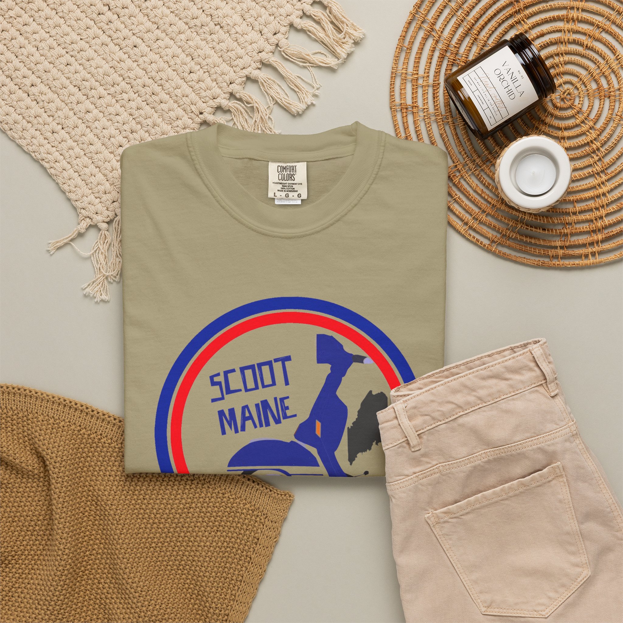 Scoot Maine T-Shirt — Retro Scooter Maine Silhouette Tee - Image 12