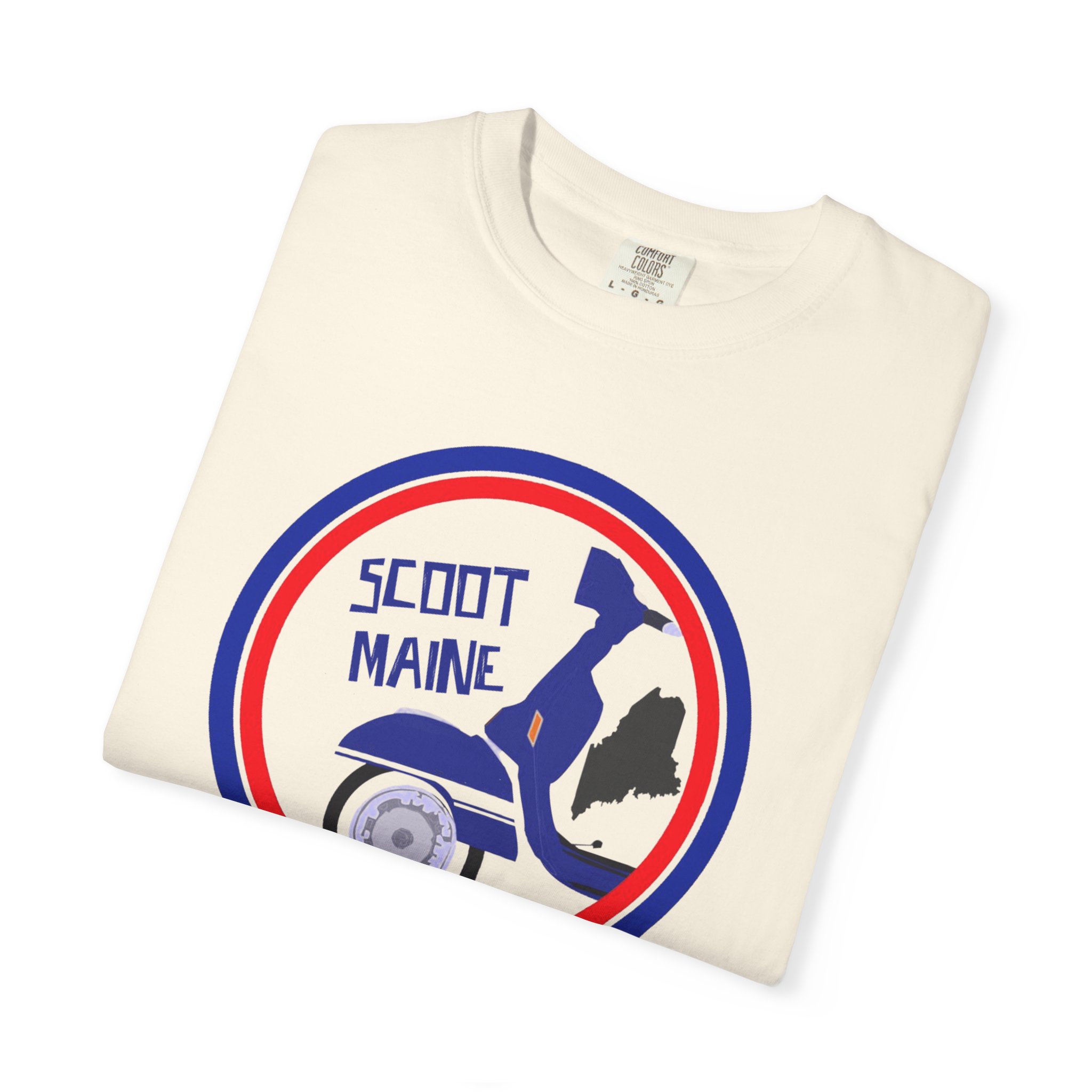 Scoot Maine T-Shirt — Retro Scooter Maine Silhouette Tee - Image 7