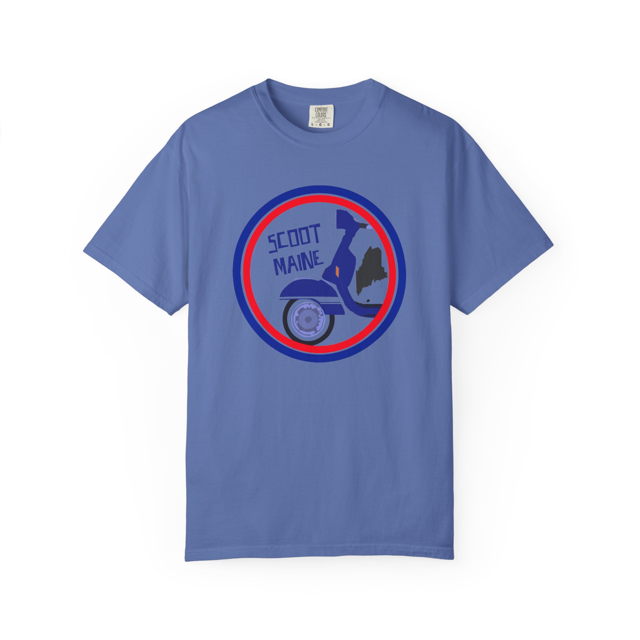 Scoot Maine T-Shirt — Retro Scooter Maine Silhouette Tee - Image 33