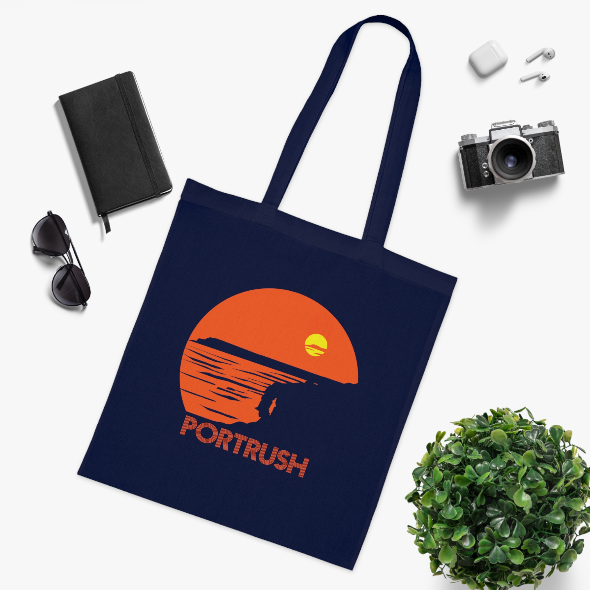 Portrush Sunrise Cotton Tote — Beach Sunset Graphic Tote Bag - Image 14